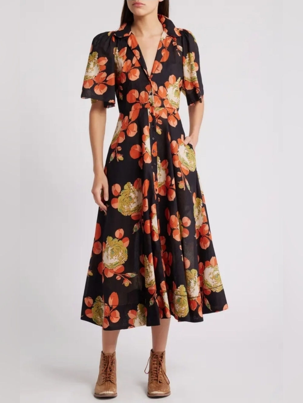 The GREAT. the Bridge dress in cabbage rose floral, 2 ( medium ) - Picture 2 of 15